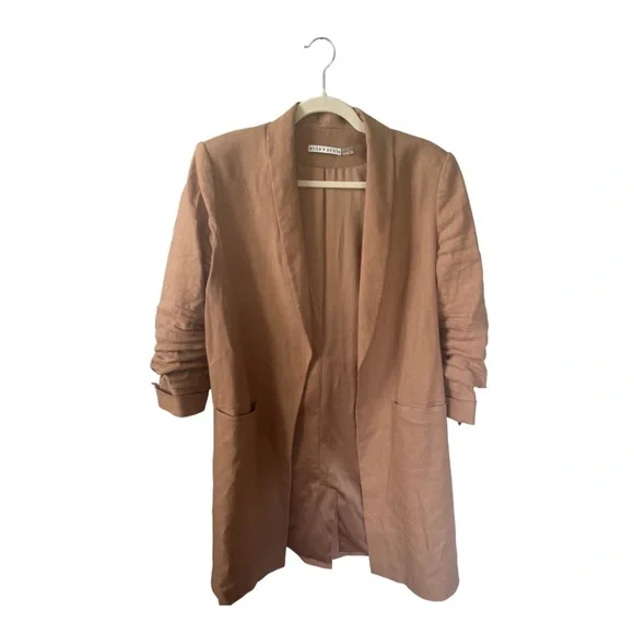 Alice + Olivia Muriel Scrunched Sleeve Coat - Picture 4 of 7